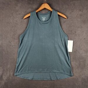Athleta Ease In Tank Top Womens Large Blue Racerback Pleated 658468 NEW